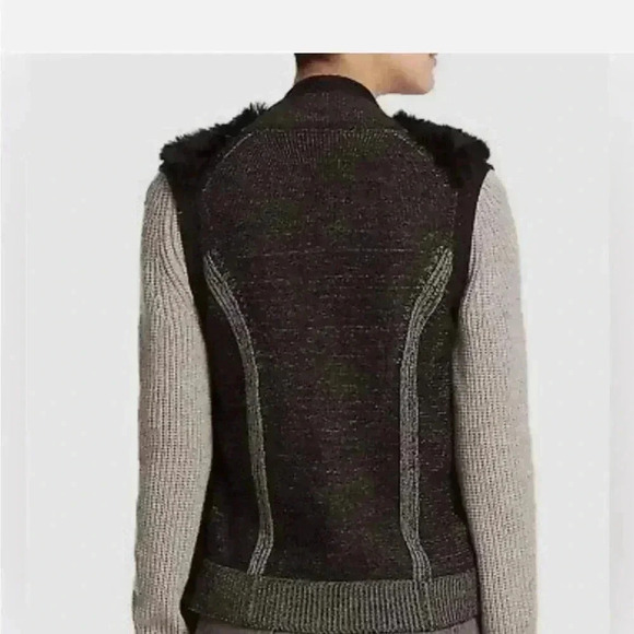 Vince fur front sweater back vest size L - Picture 2 of 7